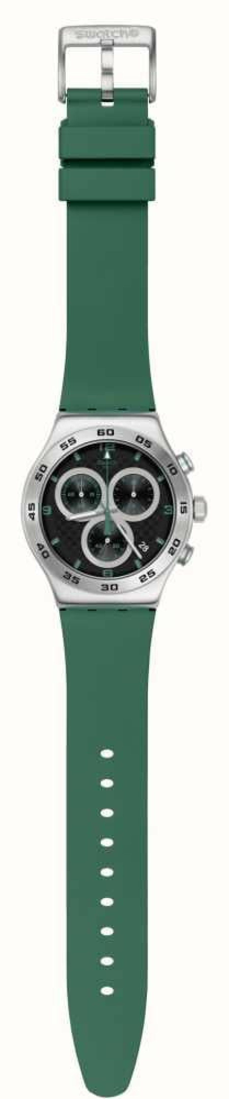 Men'S Swatch | Swatch Carbonic Green (43Mm) Black Dial / Green Rubber Strap