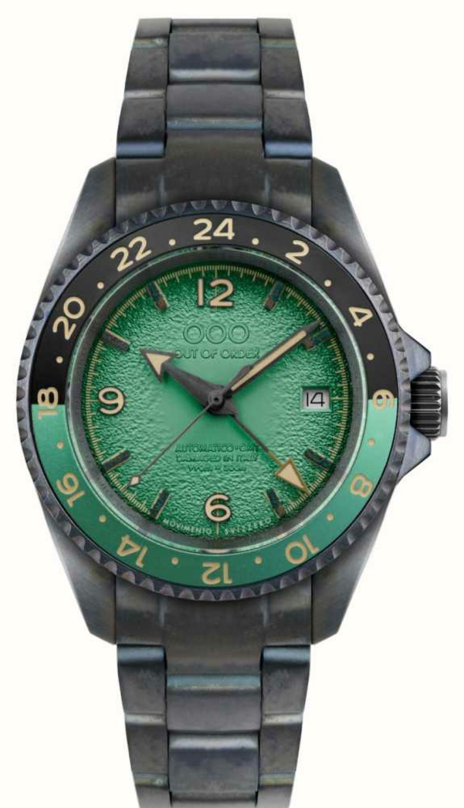 Men'S Out Of Order | Out Of Order Green Trecento (40Mm) Green Dial / Black Stainless Steel Bracelet