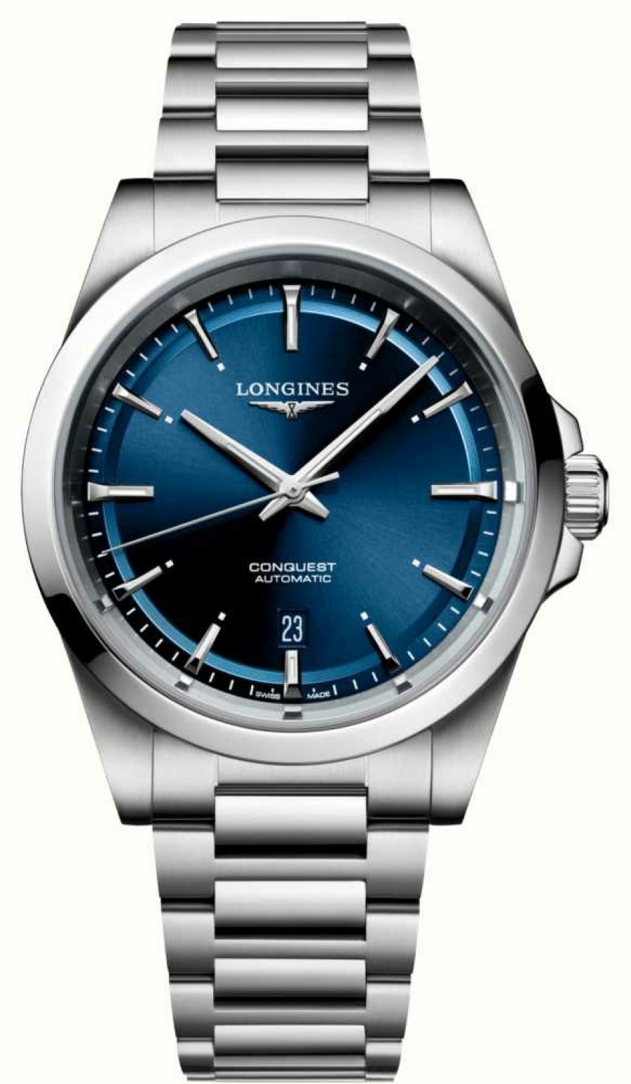 Men'S LONGINES | Longines Conquest Automatic (41Mm) Sunray Blue Dial / Stainless Steel Bracelet