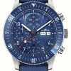 Men'S FORTIS | Fortis Novonaut N-42 Stratosphere-Tested Manufacture Chronograph (42Mm) Cobalt Blue Edition On Hybrid Strap