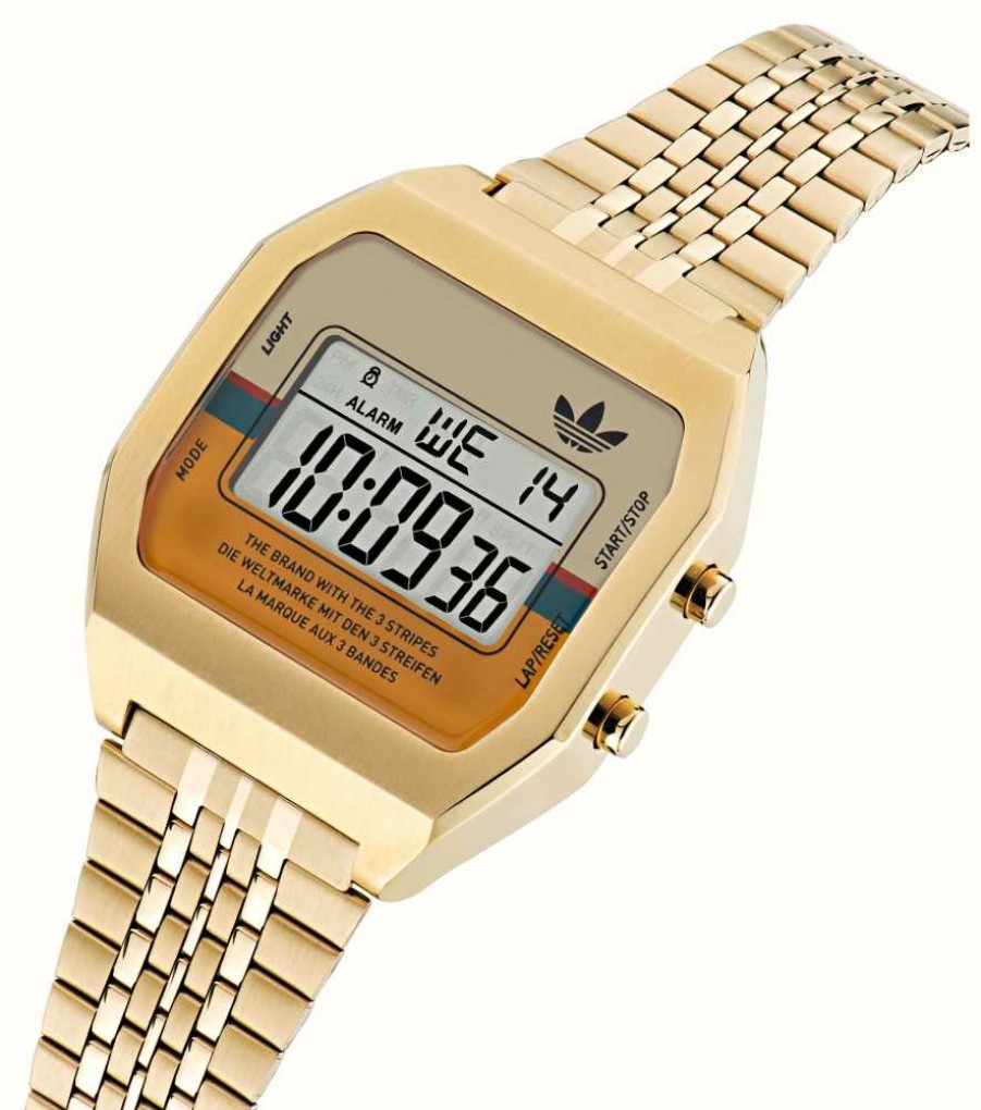 Jewelry Adidas | Adidas Digital Two (36Mm) Multi-Coloured Digital Dial / Gold Pvd Stainless Steel