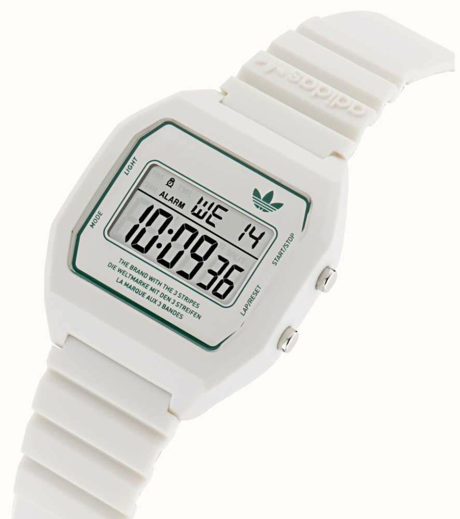 Women'S Adidas | Adidas Digital Two (36Mm) White Digital Dial / White Rubber