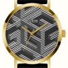 Men'S Guess | Guess Men'S G Bossed (44Mm) Black And White Pattern Dial / Black Silicone Strap