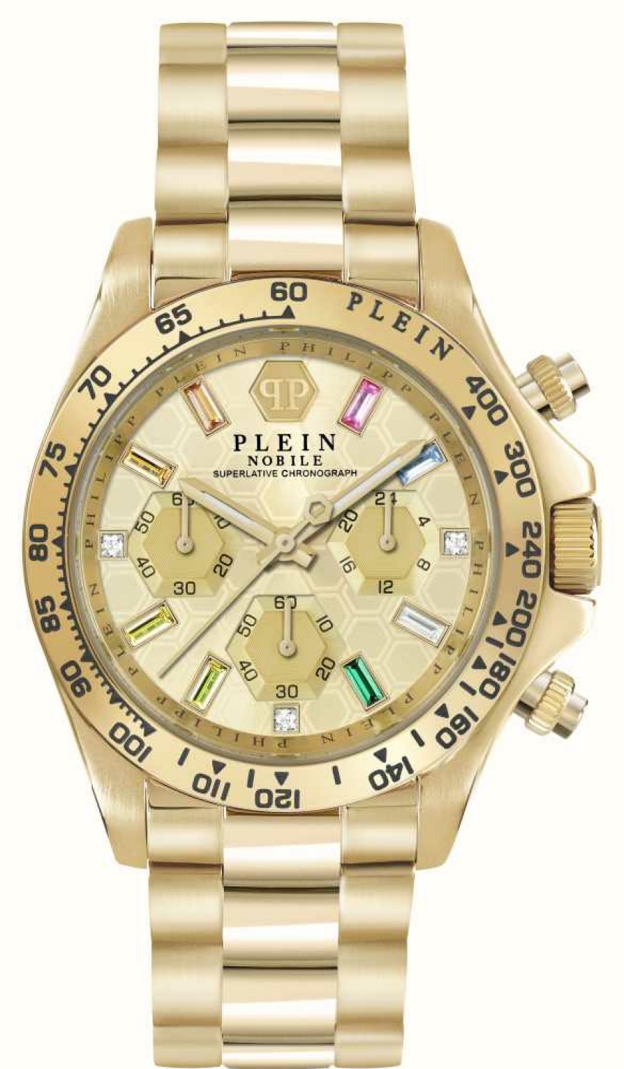 Women'S Philipp Plein | Philipp Plein Women'S Street Couture Nobile Lady (38Mm) Gold Dial / Gold-Tone Stainless Steel Bracelet