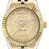 Women'S Philipp Plein | Philipp Plein Women'S Street Couture Date Superlative (38Mm) Gold Dial / Gold-Tone Stainless Steel Bracelet