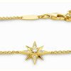 Jewelry Thomas Sabo Jewellery | Thomas Sabo Star Bracelet Gold-Plated Sterling Silver Crystal Set 19Cm