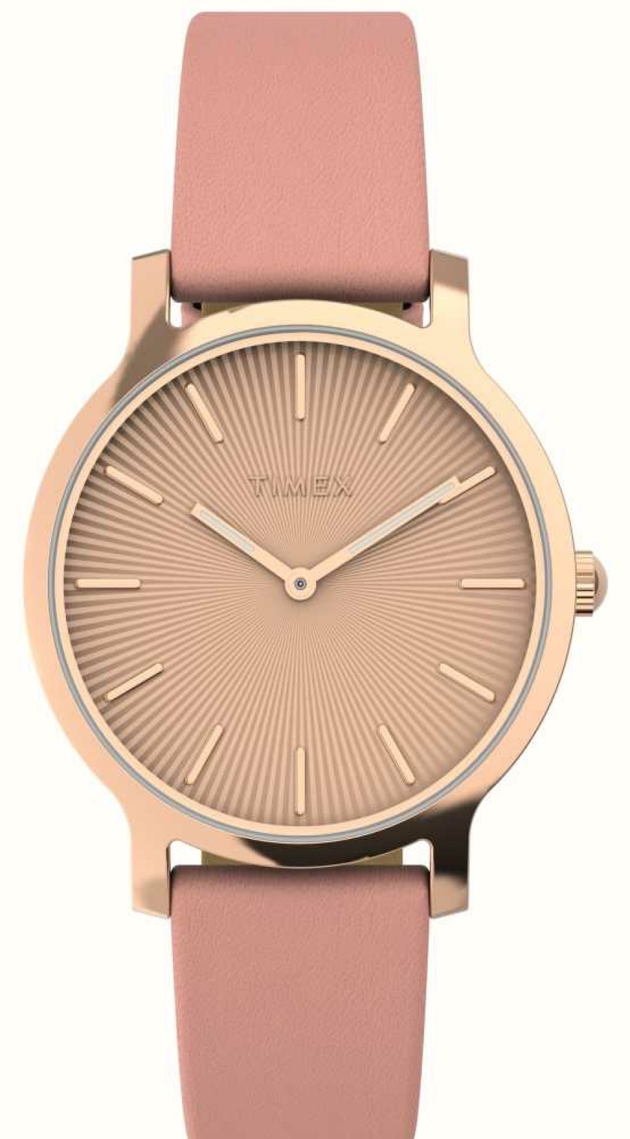 Women'S Timex | Timex Women'S Transcend (34Mm) Rose Gold Dial / Pink Leather Strap