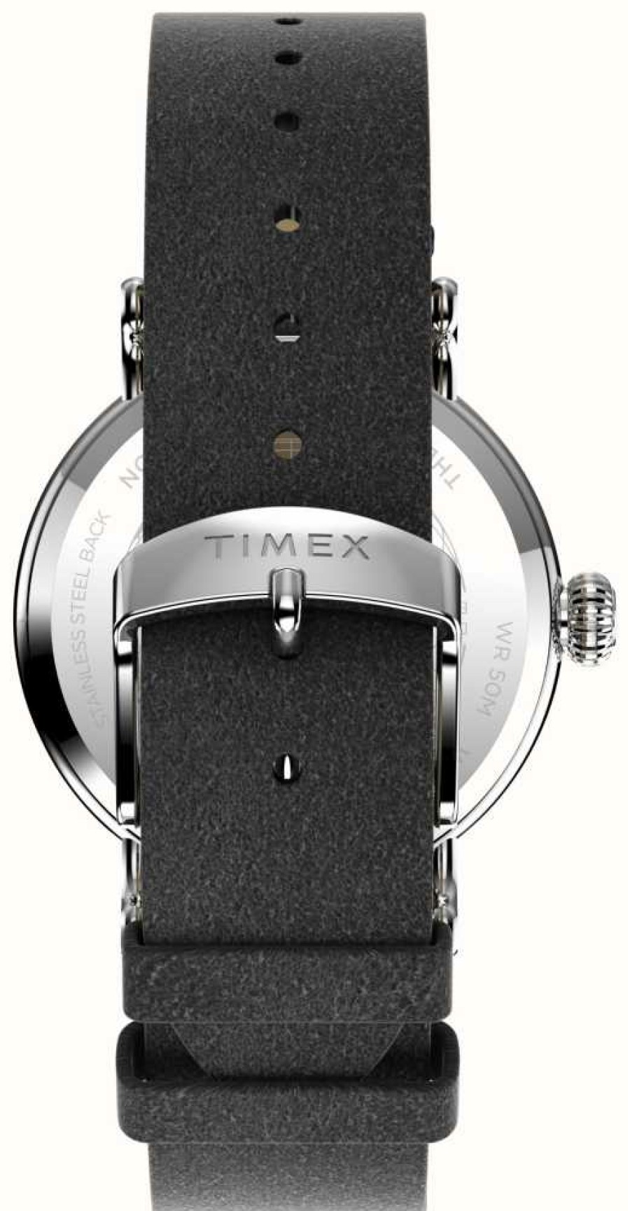 Men'S Timex | Timex Men'S Waterbury (40Mm) Blue Dial / Black Leather Strap