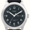 Men'S Timex | Timex Men'S Waterbury (39Mm) Black Dial / Black Leather Strap