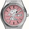 Women'S Timex | Timex Peanuts X Waterbury Legacy (36Mm) Pink Dial / Stainless Steel Bracelet