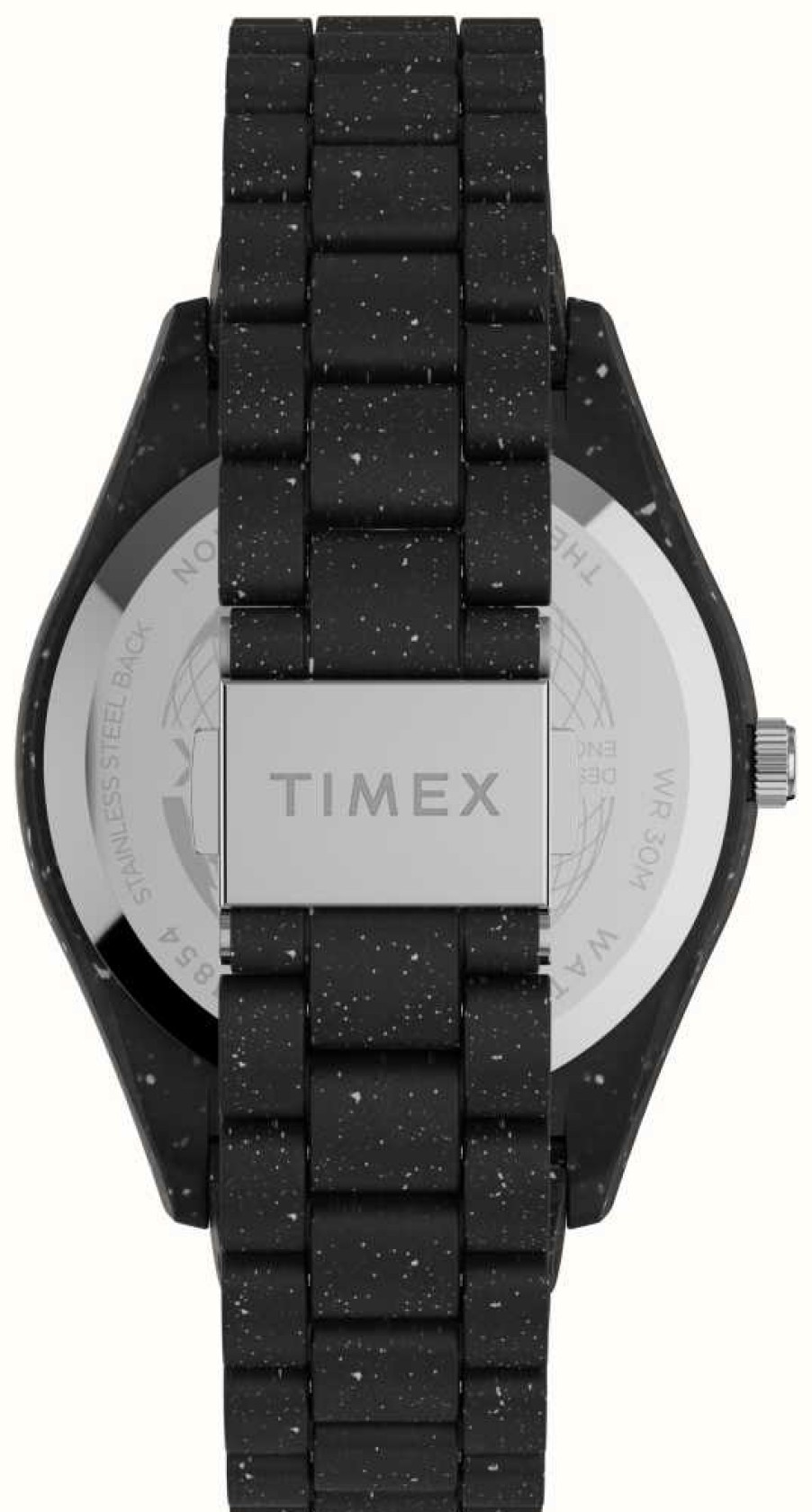 Men'S Timex | Timex Men'S Legacy Ocean (42Mm) Black Dial / #Tide Ocean Material Black Strap