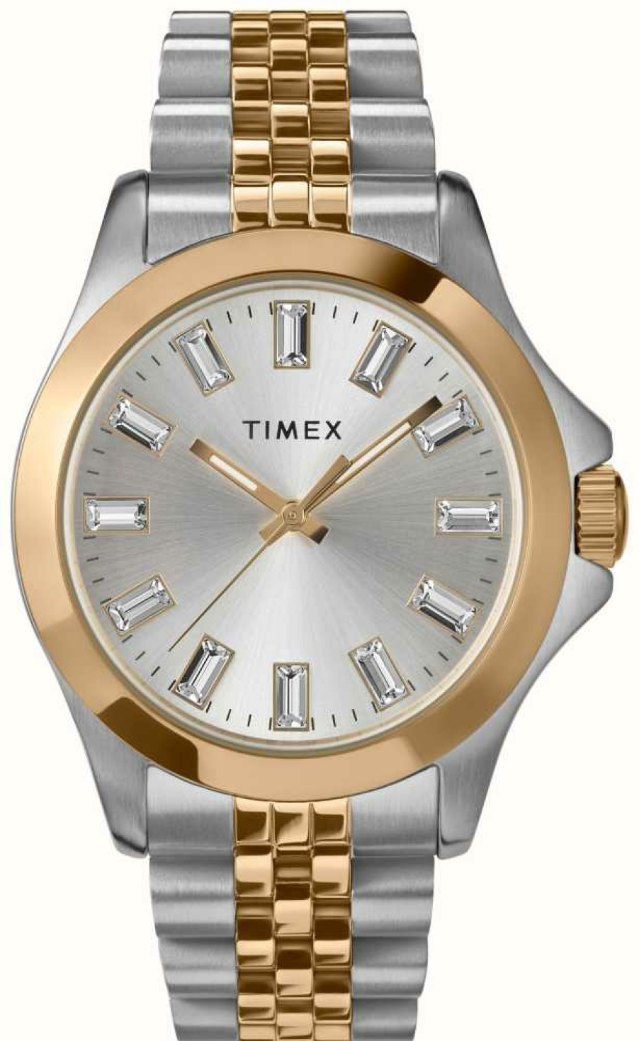 Women'S Timex | Timex Women'S Kaia (38Mm) Silver Dial / Two-Tone Stainless Steel Bracelet