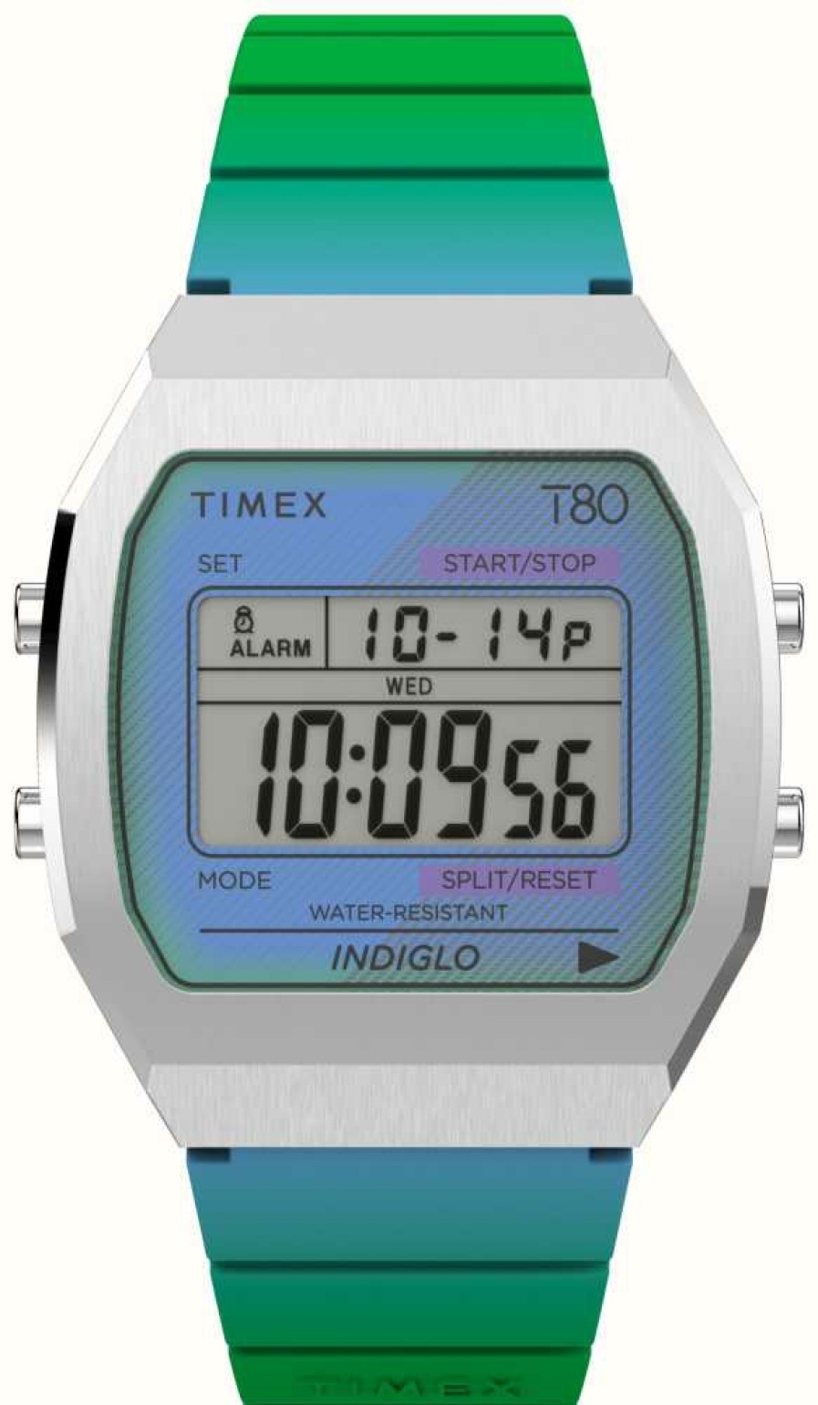 Women'S Timex | Timex 80 (36Mm) Digital Dial / Green Resin Strap