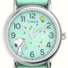 Women'S Timex | Timex Timex X Peanuts Holiday Weekender (38Mm) Blue Dial / Blue Fabric Strap