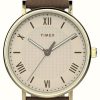 Men'S Timex | Timex Men'S Southview (41Mm) Cream Dial / Brown Leather Strap