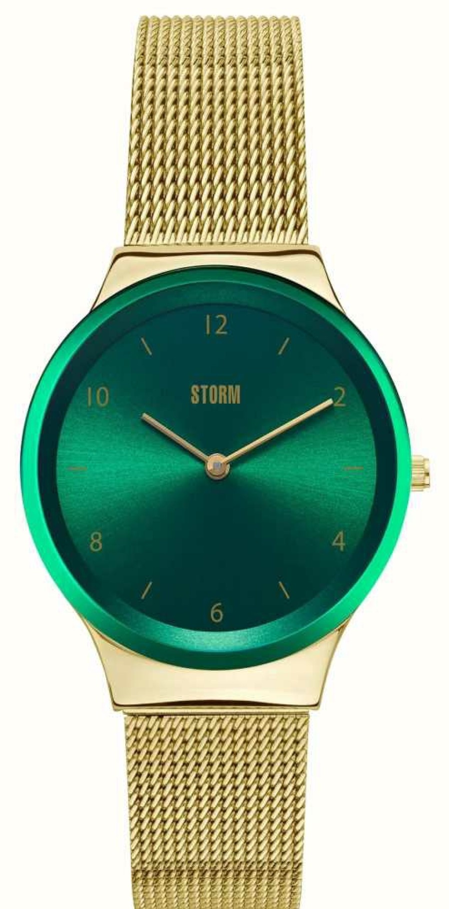 Men'S STORM | Storm Zadie Gold Green (33Mm) Green Dial / Gold Pvd Stainless Steel Mesh