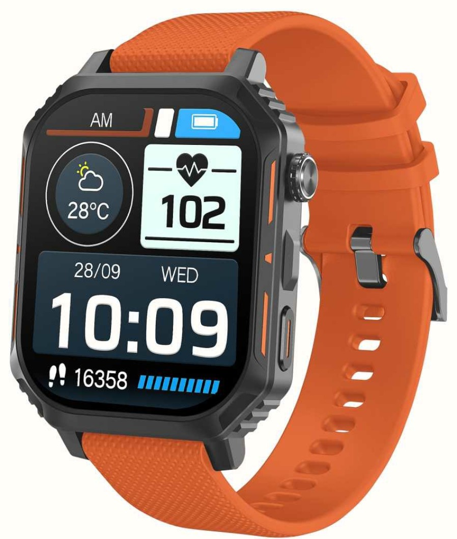 Men'S STORM | Storm S-Max Smartwatch (43Mm) Orange Silicone Strap