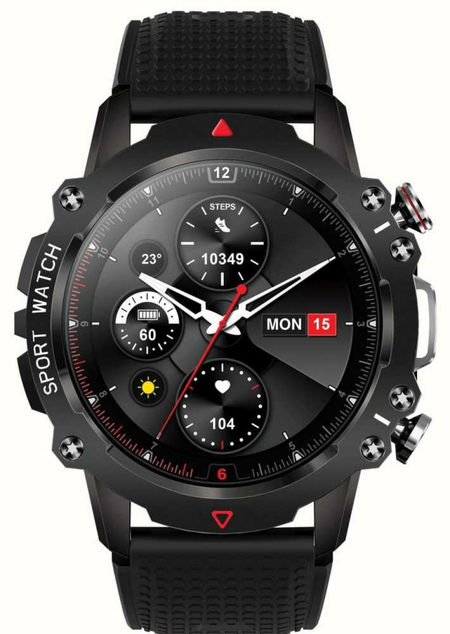 Men'S STORM | Storm S-Hero Smartwatch (47Mm) Digital Dial / Black Rubber Strap