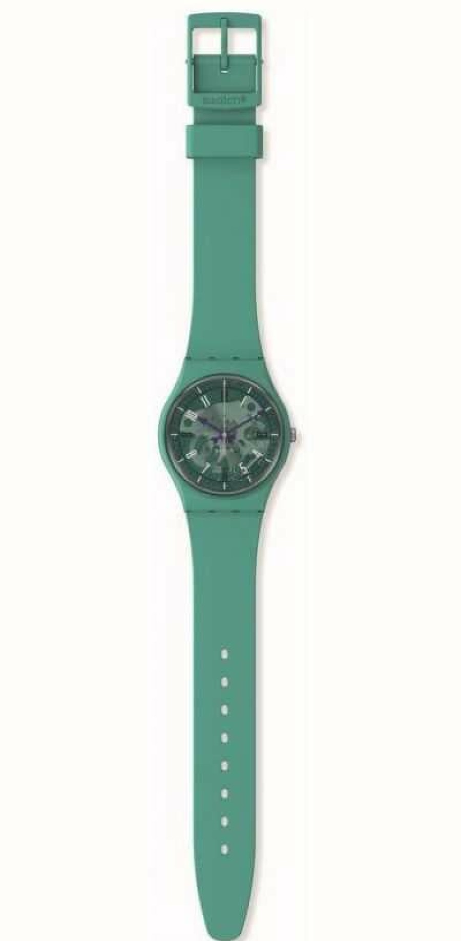 Men'S Swatch | Swatch Photonic Turquoise (39Mm) Turquoise Dial / Turquoise Silicone Strap