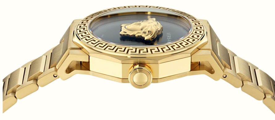 Women'S Versace | Versace Medusa Deco (38Mm) Black Dial / Gold Pvd Stainless Steel