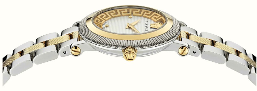 Women'S Versace | Versace Greca Flourish (35Mm) Silver Dial / Two-Tone Stainless Steel