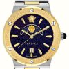 Jewelry Versace | Versace Greca Logo Moonphase (44Mm) Midnight Blue Dial / Two-Tone Stainless Steel