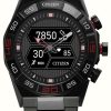 Men'S Citizen | Citizen Men'S Cz Smart Hybrid Gen-2 (44Mm) Hybrid Dial / Black Stainless Steel Bracelet