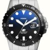 Men'S Fossil | Fossil Men'S Blue (42Mm) Blue Black Dial / Stainless Steel Bracelet