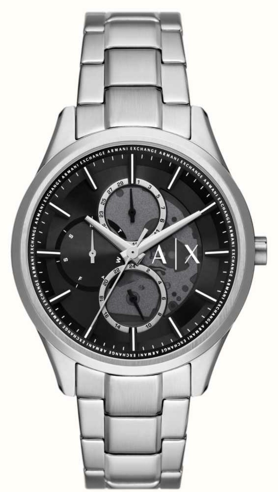 Men'S Armani Exchange | Armani Exchange Men'S (42Mm) Black Dial / Stainless Steel Bracelet