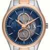 Men'S Armani Exchange | Armani Exchange Men'S (42Mm) Blue Dial / Two-Tone Stainless Steel Bracelet