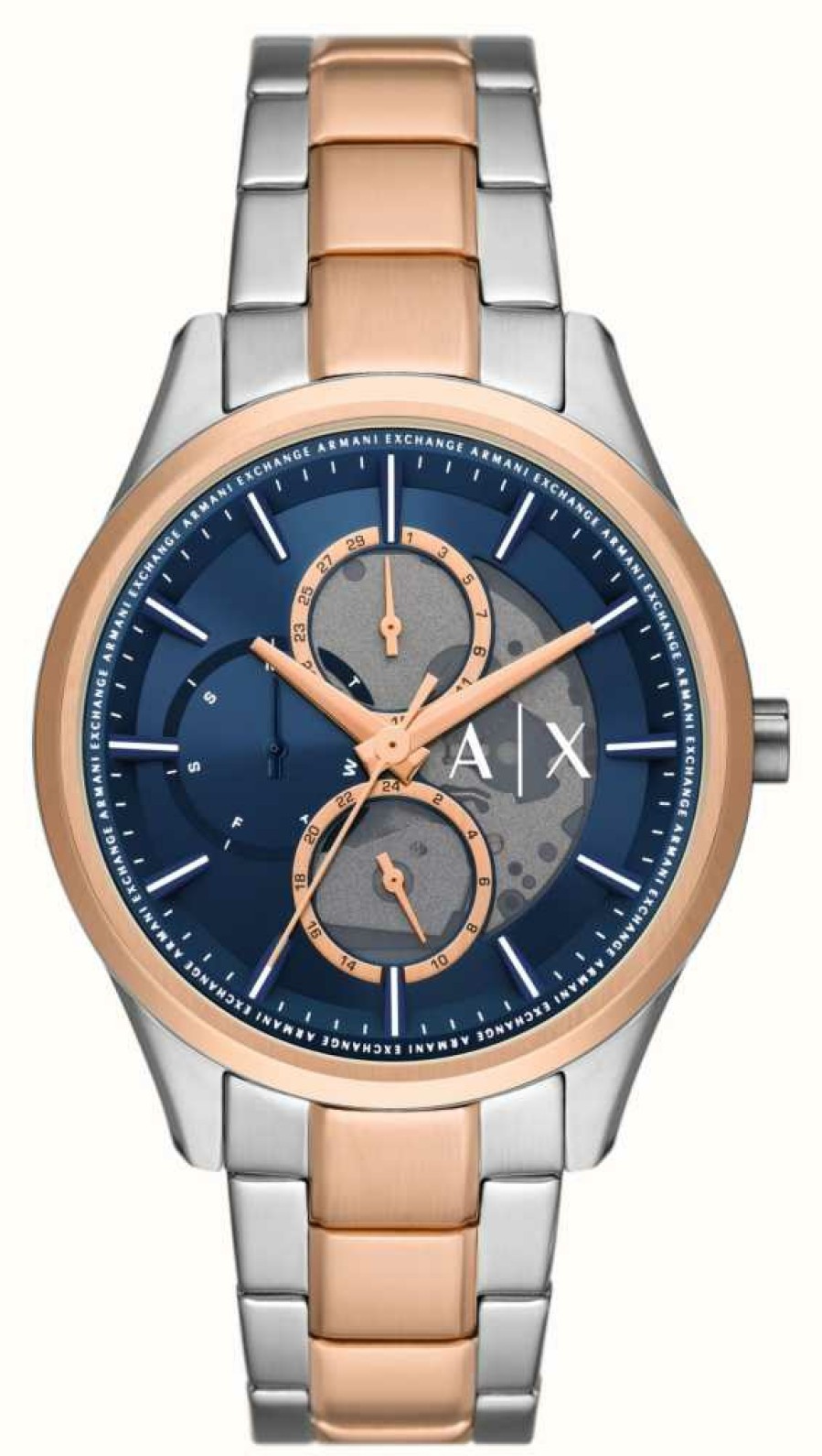 Men'S Armani Exchange | Armani Exchange Men'S (42Mm) Blue Dial / Two-Tone Stainless Steel Bracelet