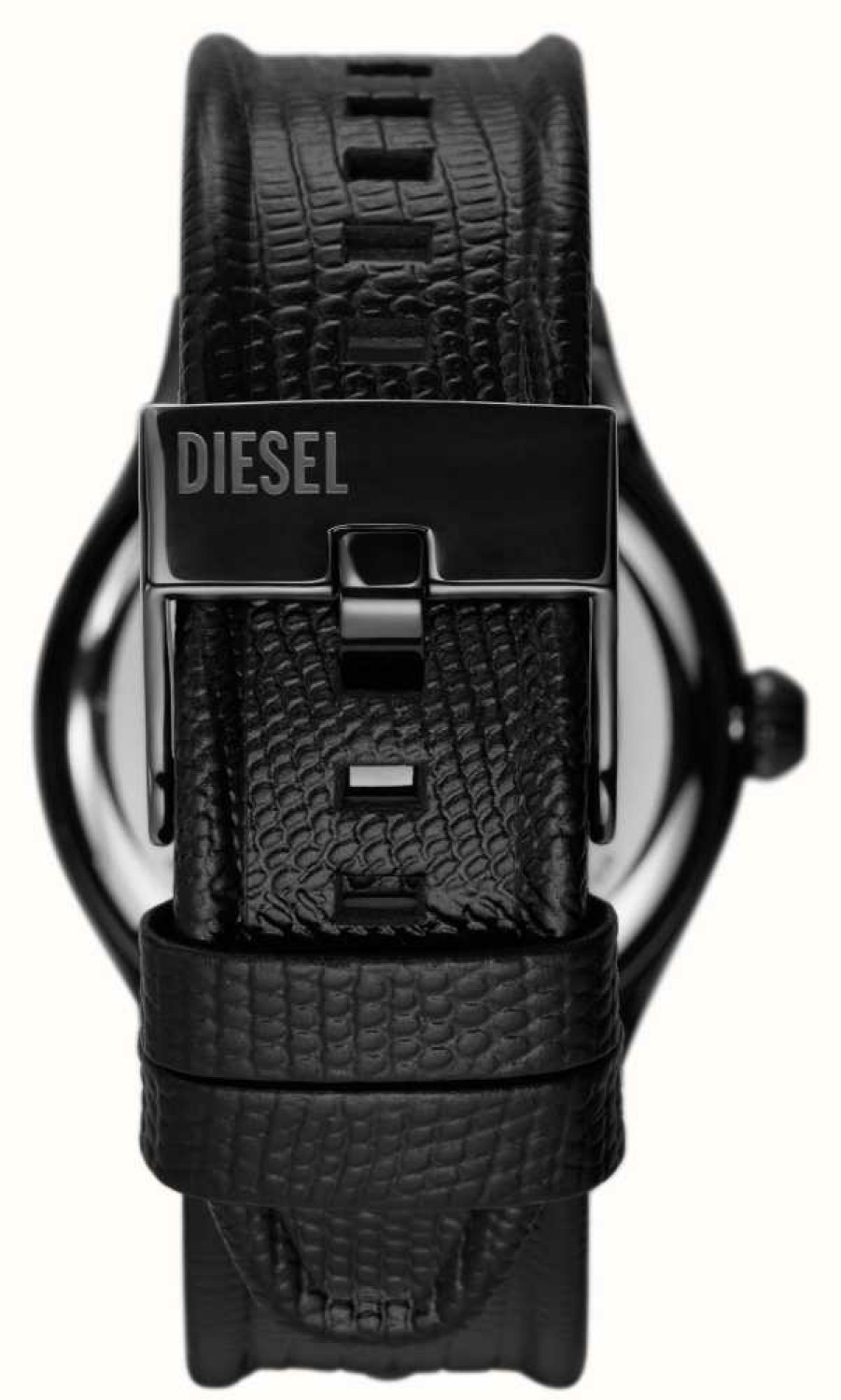 Men'S Diesel | Diesel Men'S Vert (44Mm) Black Dial / Black Textured Leather Strap