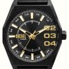 Men'S Diesel | Diesel Men'S Scraper (43Mm) Black Dial / Black Stainless Steel Mesh Bracelet