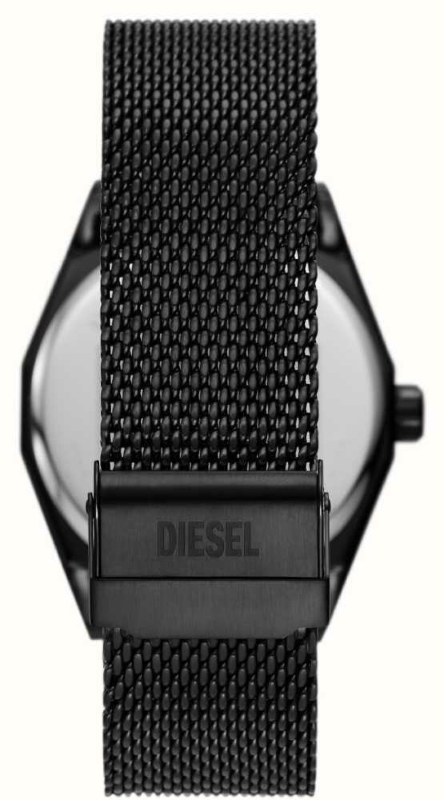 Men'S Diesel | Diesel Men'S Scraper (43Mm) Black Dial / Black Stainless Steel Mesh Bracelet