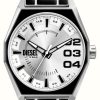 Men'S Diesel | Diesel Men'S Scraper (43Mm) Silver Dial / Black And Silver Stainless Steel Bracelet