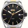 Men'S Diesel | Diesel Men'S Ms9 (44Mm) Black Dial / Two-Tone Stainless Steel Bracelet