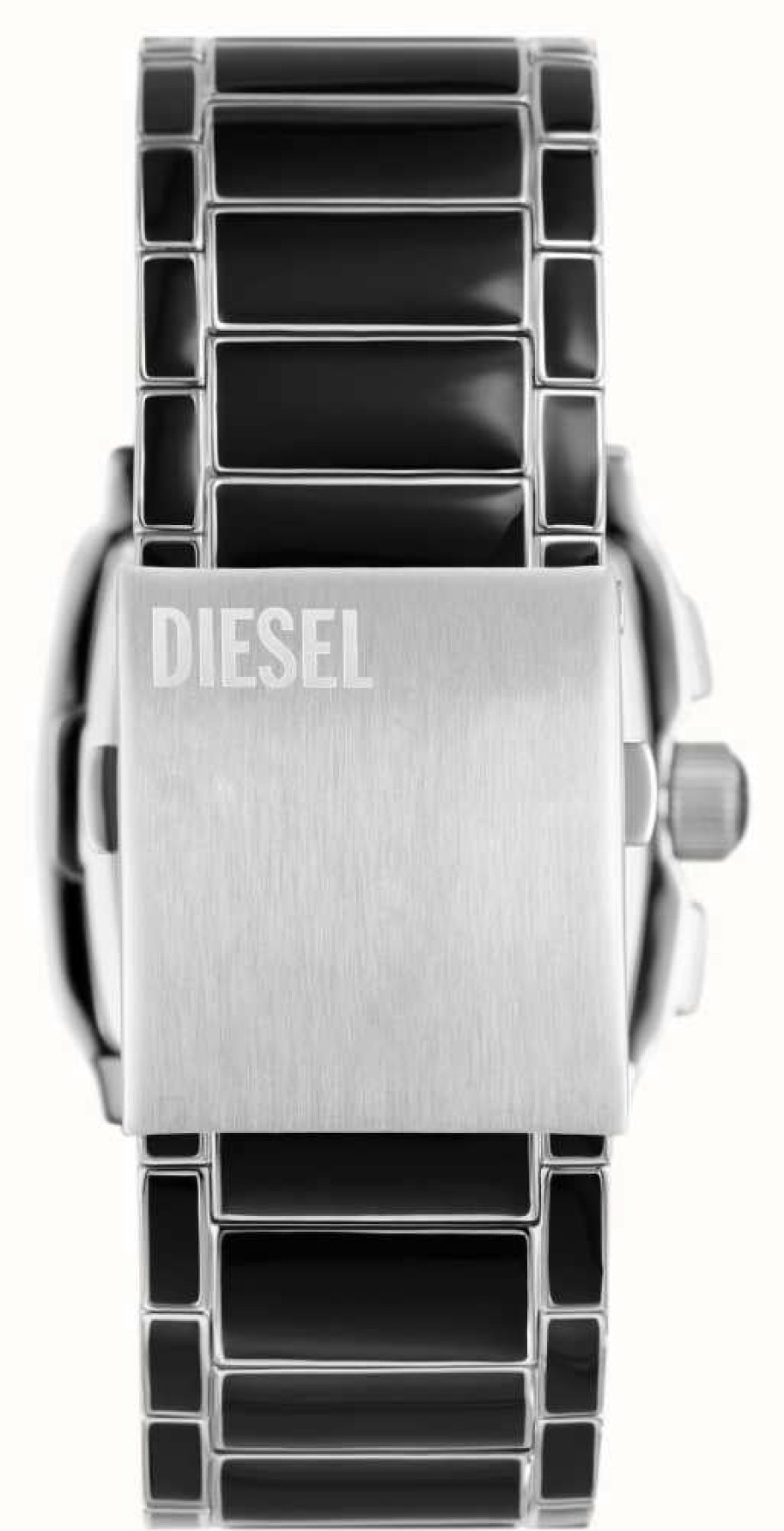 Men'S Diesel | Diesel Men'S Cliffhanger (40Mm) Silver Dial / Black And Silver Stainless Steel Bracelet