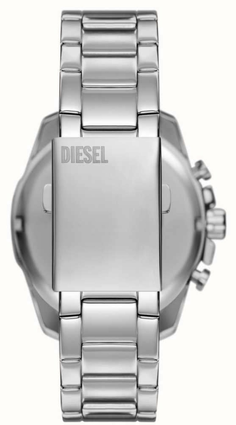 Men'S Diesel | Diesel Men'S Baby Chief (43Mm) Silver Chronograph Dial / Stainless Steel Bracelet