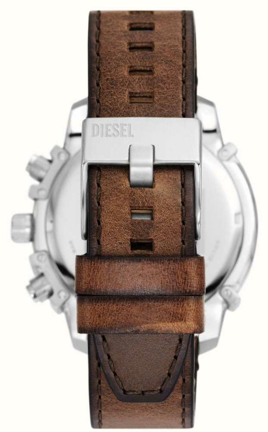 Men'S Diesel | Diesel Men'S Griffed (48Mm) Blue Dial / Brown Leather Strap