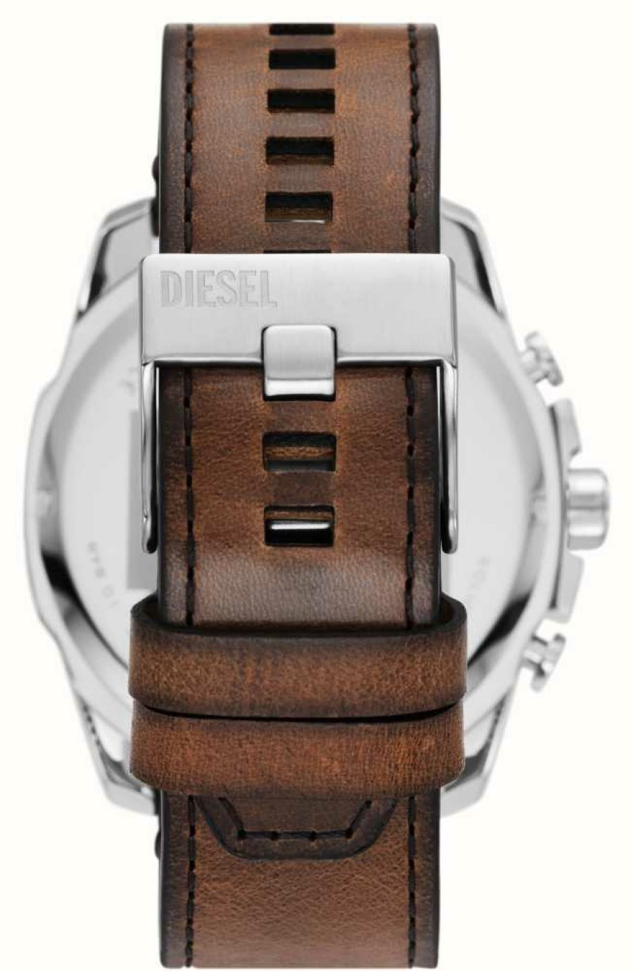 Men'S Diesel | Diesel Men'S Mega Chief (51Mm) Blue Dial / Brown Leather Strap