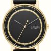 Men'S Skagen | Skagen Men'S Signatur (40Mm) Black Dial / Black Leather Strap