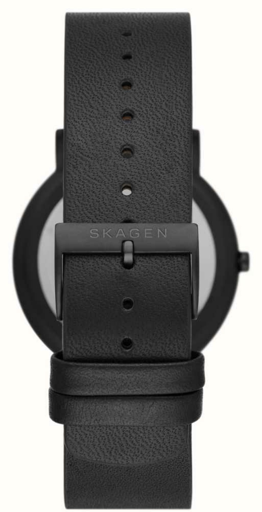 Men'S Skagen | Skagen Men'S Signatur (40Mm) Black Dial / Black Leather Strap