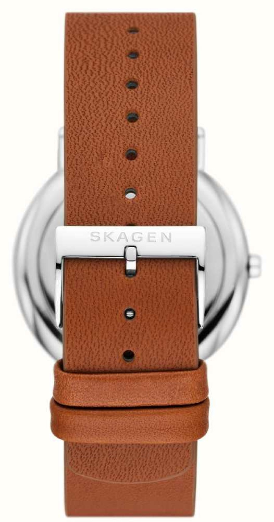 Men'S Skagen | Skagen Men'S Signatur (40Mm) White Dial / Brown Leather Strap