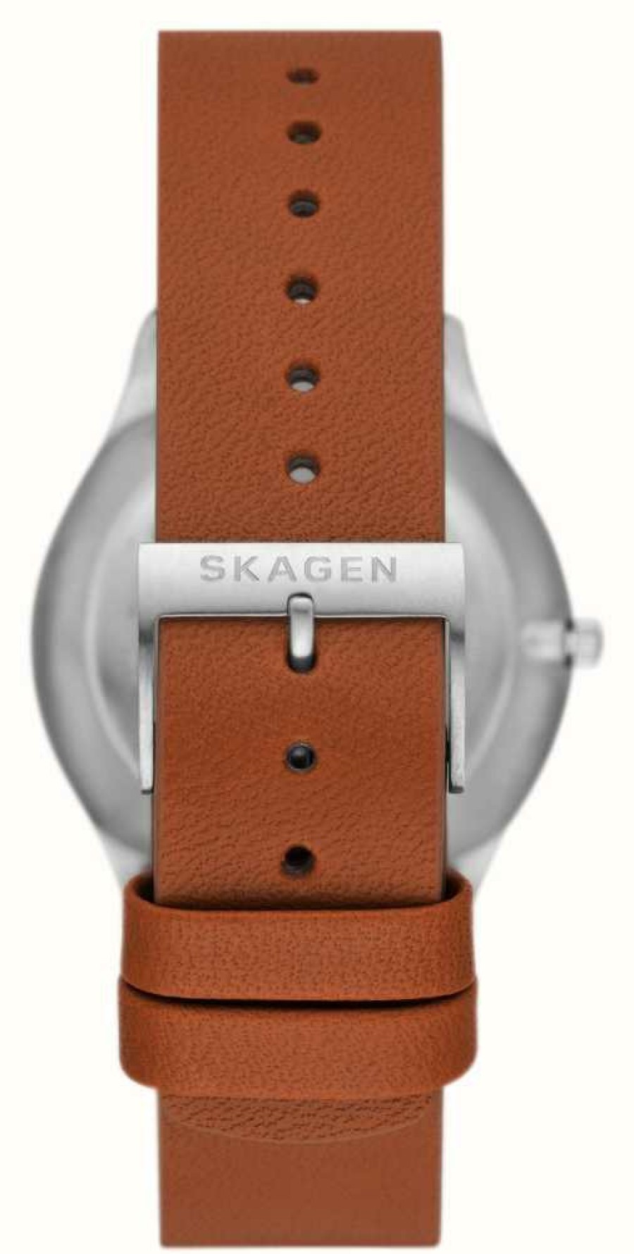 Men'S Skagen | Skagen Men'S Sundby Titanium (40Mm) Green Dial / Brown Leather Strap