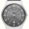 Men'S Skagen | Skagen Men'S Sundby Titanium (40Mm) Grey Dial / Black Leather Strap