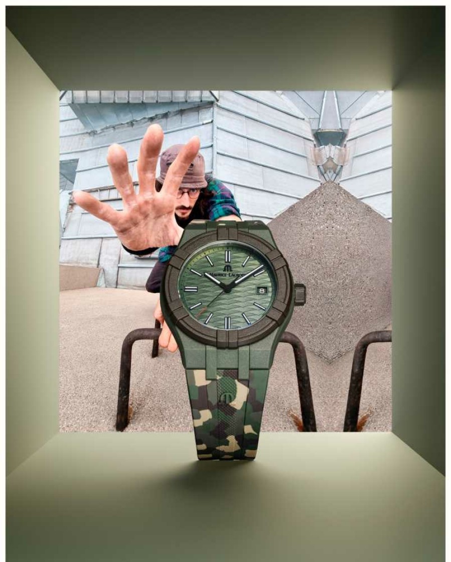 Women'S Maurice Lacroix | Maurice Lacroix Aikon Quartz #Tide Camo Limited Edition (40Mm) Green Park 'Vagues Du Jura' Dial / Green Park Camo