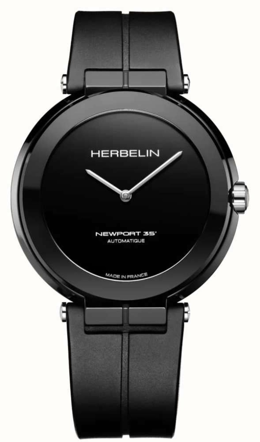 Men'S Herbelin | Herbelin Newport Ceramic 35Th Anniversary Limited Edition (43Mm) Black Dial / Black Fkm Rubber