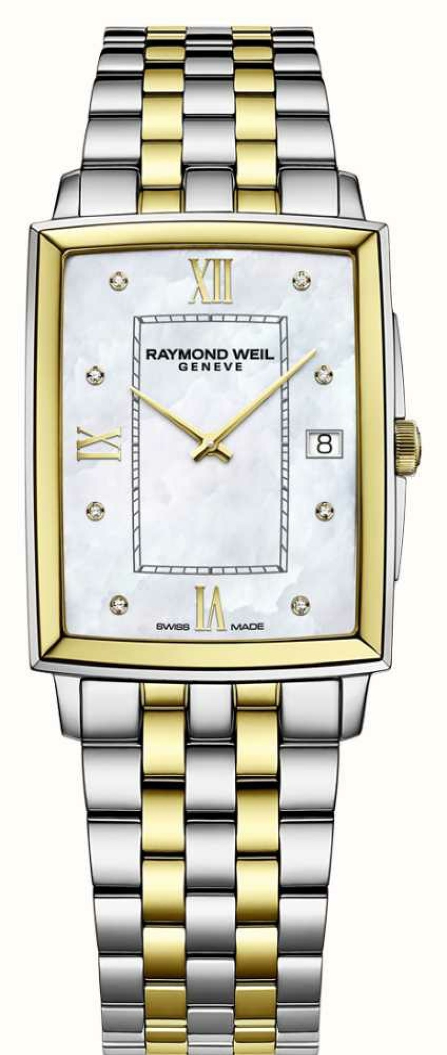 Men'S Raymond Weil | Raymond Weil Toccata Classic Diamond (29Mm) Mother Of Pearl Dial / Two-Tone Stainless Steel