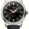 Men'S LONGINES | Longines Conquest Heritage Automatic (38Mm) Black Lacquered Dial / Black Leather