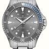 Men'S Hamilton | Hamilton Khaki Navy Scuba Quartz (37Mm) Grey Dial / Stainless Steel Bracelet